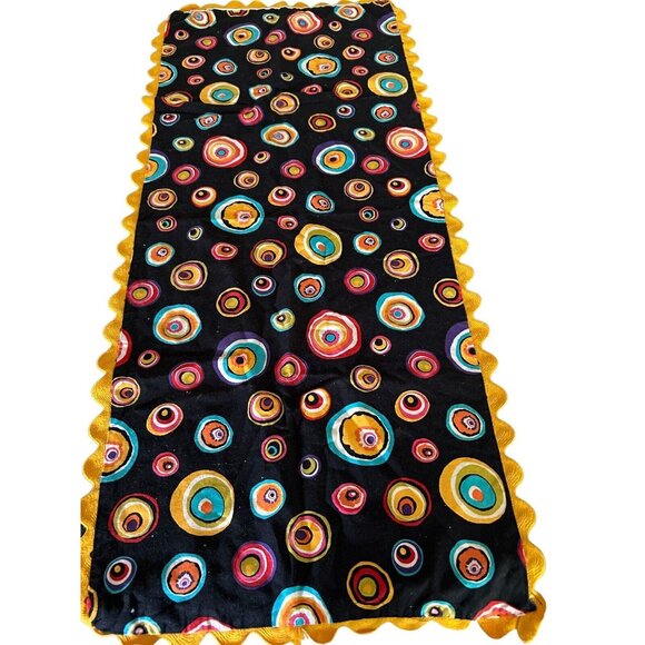 Alexander Henry Calaveras Handmade Textile Fabric Table Runner Dresser Scarf - Picture 2 of 6